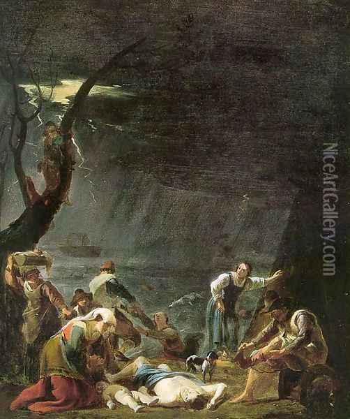 The Flood 1660 Oil Painting - Karel Dujardin