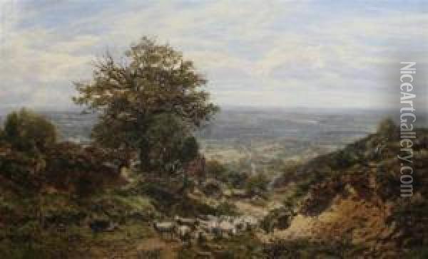 Near Ewhurst, Surrey Oil Painting - George William Mote