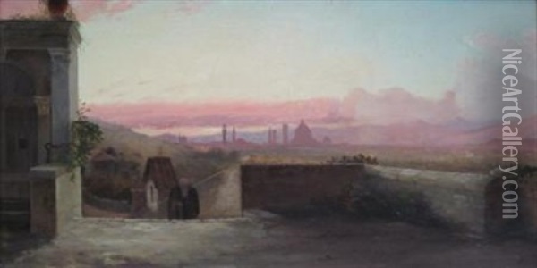 Florence From The South East Oil Painting - William Heath Wilson