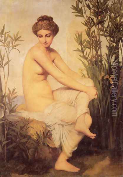 Baigneuse antique (Ancient Bather) Oil Painting - Eugene-Emmanuel Amaury-Duval