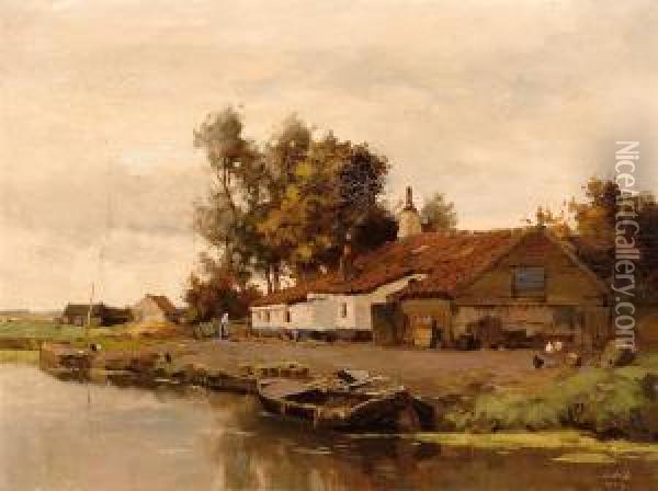 The Embankment Oil Painting - Joseph Gerardus van Jole