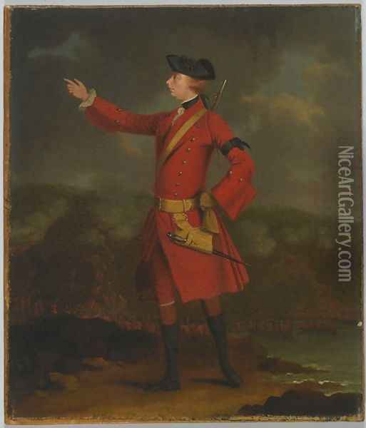 Portrait of General Wolfe 1727-59 Oil Painting - J.S.C. Schaak