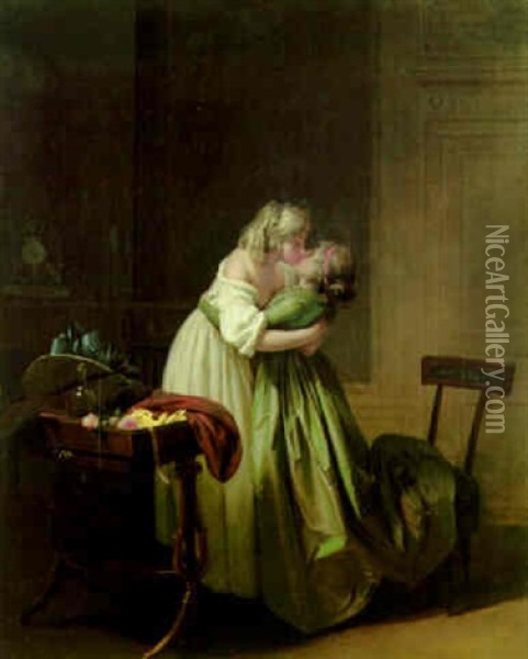 Les Deux Soeurs (les Deux Amies) Oil Painting - Louis Leopold Boilly