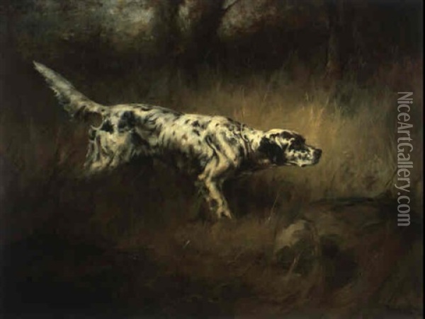 English Setter Oil Painting - Percival Leonard Rosseau