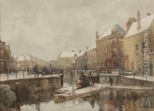A View Of Schiedam Oil Painting - Johann Hendrik Van Mastenbroek