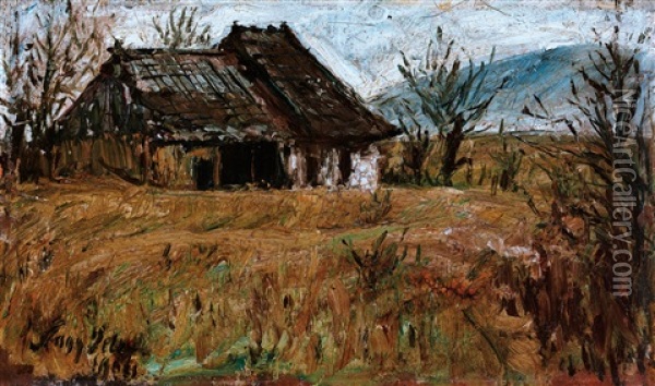 Transsylvanian Landscape Oil Painting - Istvan Nagy