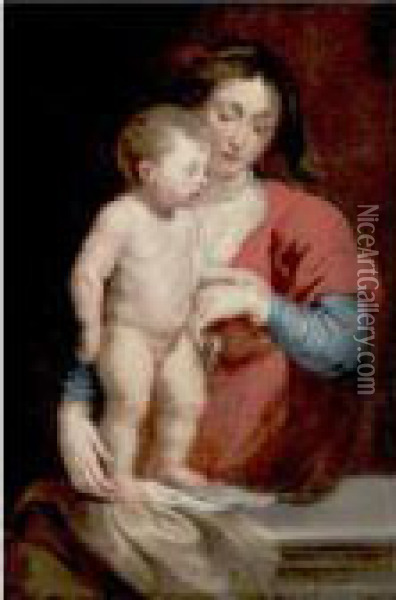 Virgin And Child Oil Painting - Peter Paul Rubens