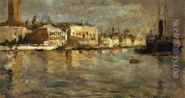 View of Venice I Oil Painting - John Henry Twachtman