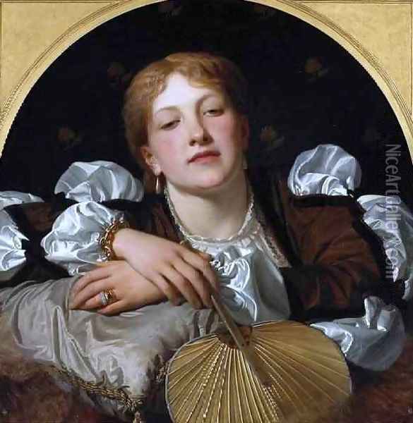 I know a maiden fair to see take care Oil Painting - Charles E. Perugini
