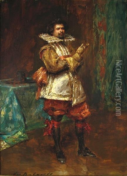 A Portrait Of A Cavalier Oil Painting - Hippolyte F. Leon Duluard
