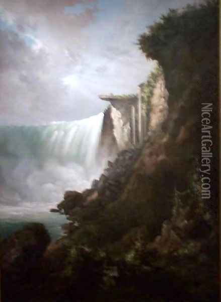 The Niagara River at the Cataract Oil Painting - Gustavus Grunewald