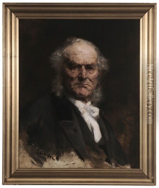Portrait Of Scowling Older Man Oil Painting - Paul Nauen