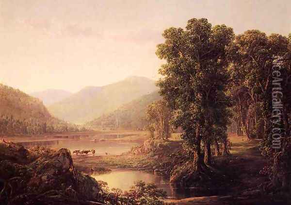 Early Autumn Morning, Western Virginia Oil Painting - William Louis Sonntag