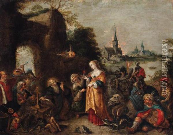The Temptation Of Saint Anthony Oil Painting - Frans II Francken