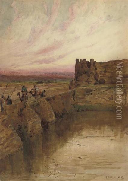 Sunset Over The Holy Land Oil Painting - Henry Andrew Harper