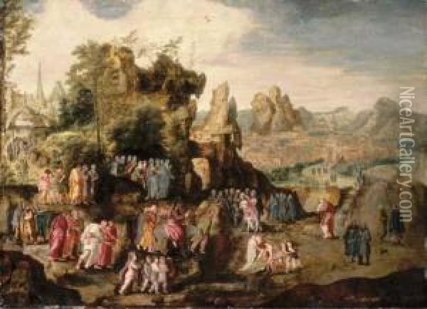 Christ's Entry Into Jerusalem Oil Painting - The Brunswick Monogrammist