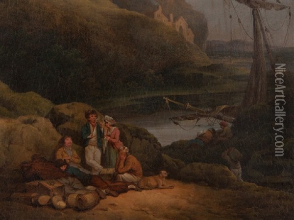 Smugglers Oil Painting - Charles Towne the Younger
