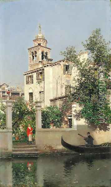 A Venetian serenade Oil Painting - Martin Rico y Ortega