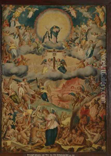 The Last Judgement, c.1590 Oil Painting - Christoph Schwartz or Schwarz