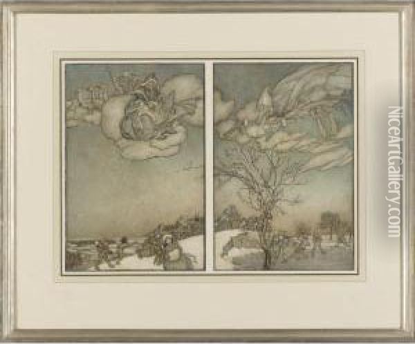 Two Winter Fables: Mother Goose [and] Jack Frost Oil Painting - Arthur Rackham