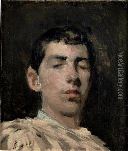Portrait Of A Young Man Oil Painting - Ramon Casas Y Carbo