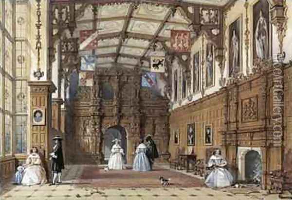 The Great Hall at Audley End Oil Painting - Joseph Nash