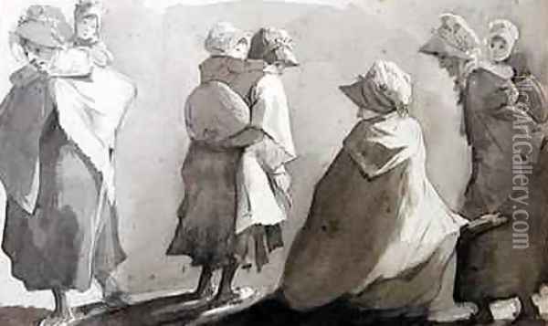 Mothers Carrying their Children Oil Painting - John Harden