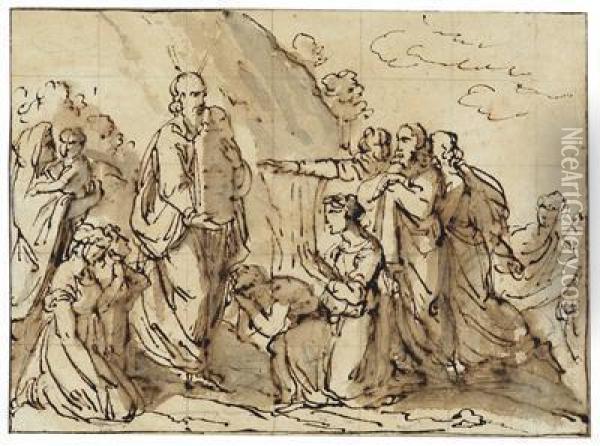Moses Verkundet Die Zehn Gebote Oil Painting - Etienne de Lavallee-Poussin