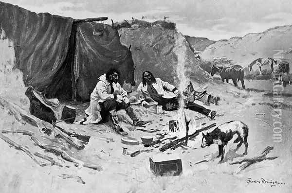 Half-Breed Horse Thieves of the Northwest Oil Painting - Frederic Remington