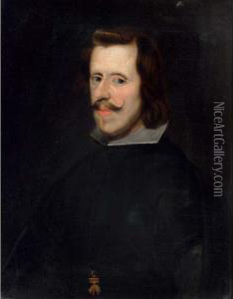 A Portrait Of Philips Iv Oil Painting - Diego Rodriguez de Silva y Velazquez