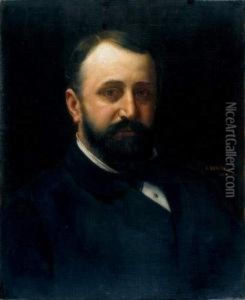 Portrait D'homme Oil Painting - Vlaho Bukovac