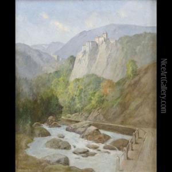 Veduta Di Castel Cornedo Oil Painting - Eugen Reichenbach