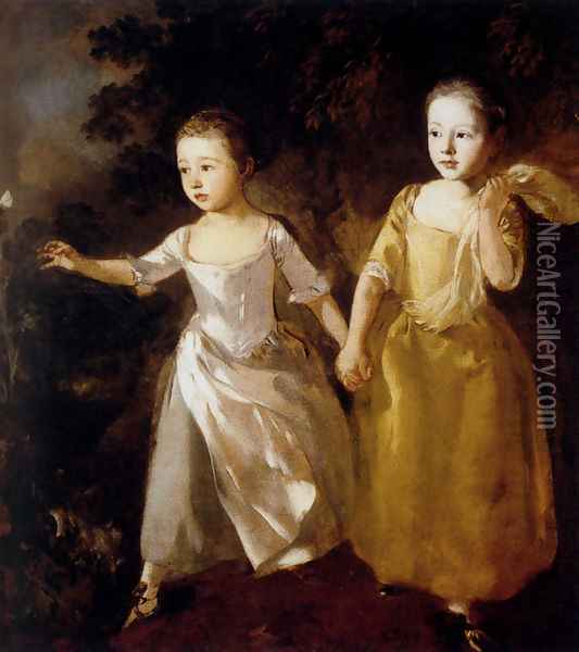 Painter's Daughters Oil Painting - Thomas Gainsborough