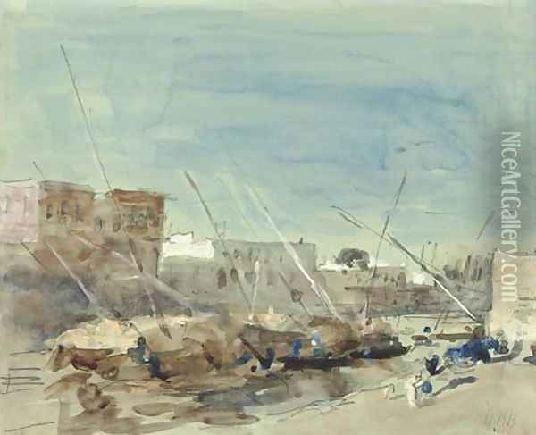 A port scene Oil Painting - Hercules Brabazon Brabazon