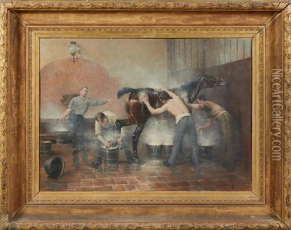 Le Pansage Oil Painting - Emile Meyer