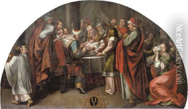 The Circumcision Of Christ Oil Painting - Bernard Lens I