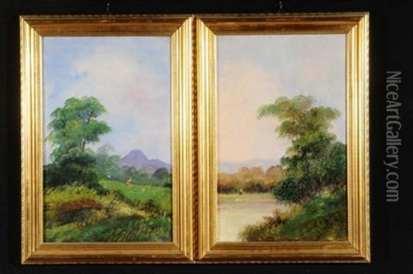 Paesaggio Campestre (+ Paesaggio Campestre; Pair) Oil Painting - Henry Marko