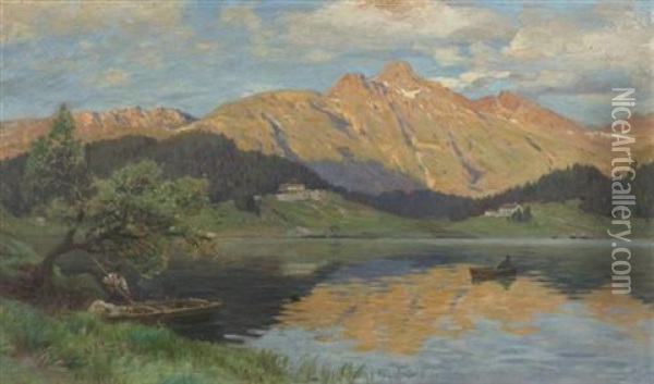 Seelandschaft Im Abendrot Oil Painting - Franz Theodor Aerni