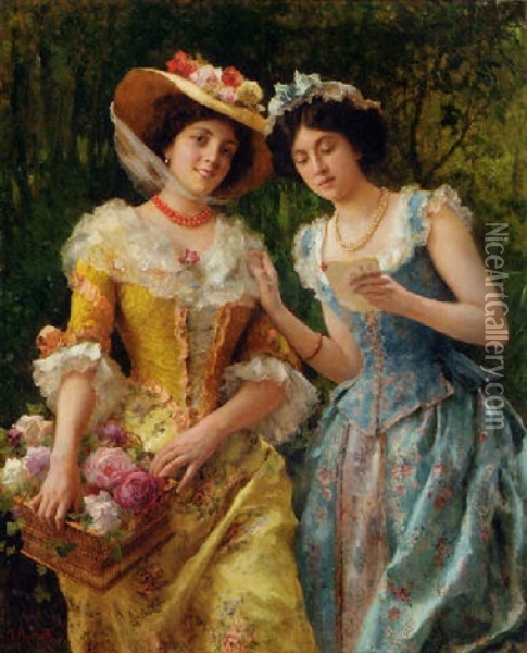 Confidences Oil Painting - Federico Andreotti