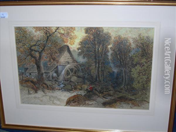 An Oldwatermill Oil Painting - William Muller Hewitt