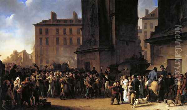 Departure of the Conscripts in 1807, 1808 Oil Painting - Louis Leopold Boilly