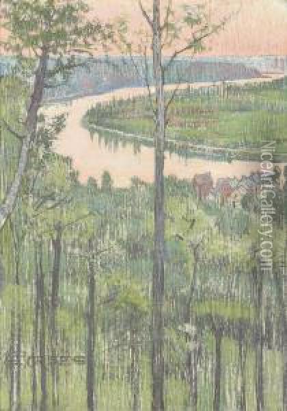 La Seine Pres De Caumont Oil Painting - Elizabeth A.Stanhope Forbes