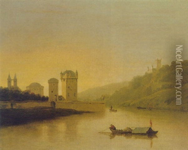 A View On The Rhine Oil Painting - William Hodges