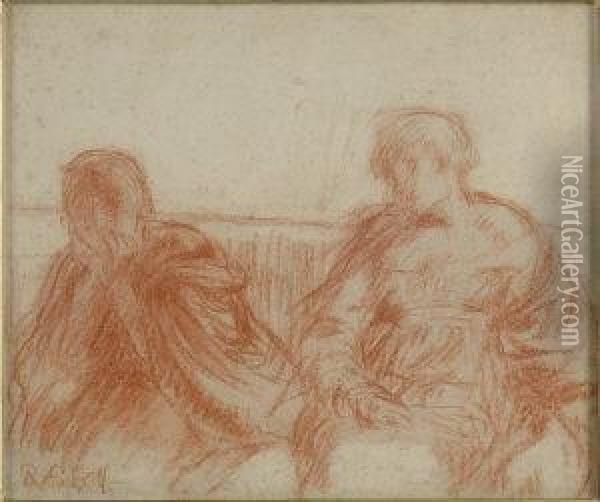 Figures Seated Oil Painting - Robert Anning Bell