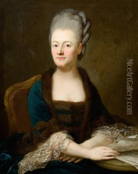 Portrat Der Christiane Sophie Freifrau Von Berlepsch, Geb. Grafin Hennicke Oil Painting - Anton Graff