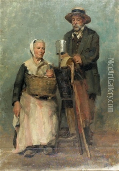 Der Scherenschleifer Oil Painting - Simon Durand