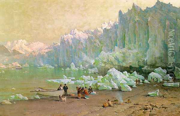 The Muir Glacier in Alaska 1887-88 Oil Painting - Thomas Hill