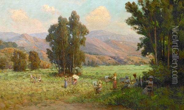 The Outdoor Painting Class Oil Painting - William Lee Judson