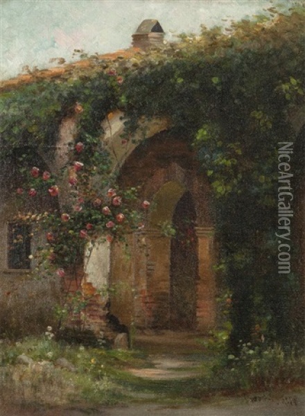 Mission Garden Oil Painting - Charles Rogers