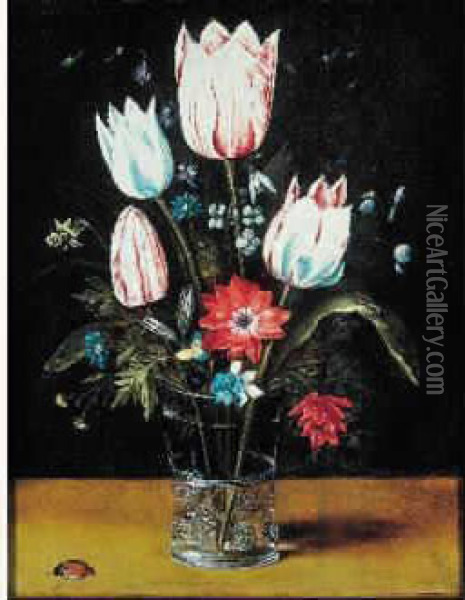 Fleurs Dans Un Vase Oil Painting - Ambrosius Brueghel